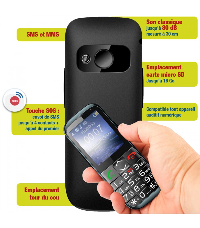 Téléphone portable senior Serea 51 avec touche SOS - Welly Nice